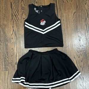 UGA Kids Black Cheerleader Skirt Set